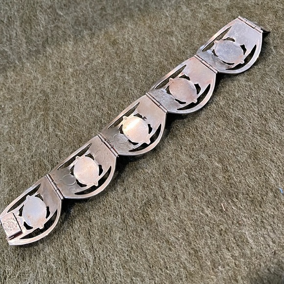 Vintage Hubbell Glass Mexico Alpaca Bracelet - Picture 4 of 16